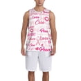thumbnail image 1 of Naloa Breast Cancer Pink Ribbons Awareness (2) Basketball Jersey Reversible Men's Mesh Athletic Sports Shirts Training Practice S-4XLSmall, 1 of 6