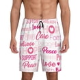thumbnail image 1 of Naloa Breast Cancer Pink Ribbons Awareness (2) Men's Short Pajama Pants, Lounge Comfort Shorts with Elasticized Waistband and Side Pockets - Large, 1 of 9