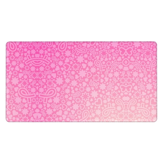 Naloa Breast Cancer Pink Ribbons Awareness Gaming Mouse Pad Large Mouse Mat Long Extended Desk Pad Non-Slip Rubber Mice Pads Stitched Edges Thin Pad (16x29.5 Inch)
