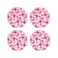 thumbnail image 1 of Naloa Breast Cancer Ribbons Awareness Leather Coasters for Drinks, Durable Drink Coasters 4 Set for Tabletop Protection, Luxurious Home Décor and Housewarming Gift ( {designName})Octagon, 1 of 6