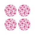 thumbnail image 1 of Naloa Breast Cancer Ribbons Awareness Leather Coasters for Drinks, Durable Drink Coasters 4 Set for Tabletop Protection, Luxurious Home Décor and Housewarming Gift ( {designName})Round Shape, 1 of 6