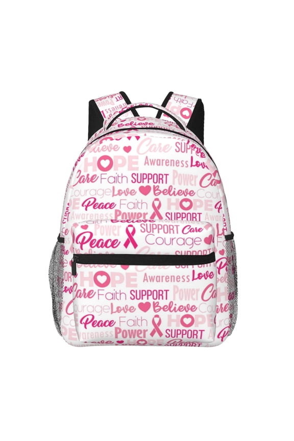 Breast Cancer Ribbons Awareness Print Solid Color Tie Formal Necktie for MenSuitable for business, daily life, work