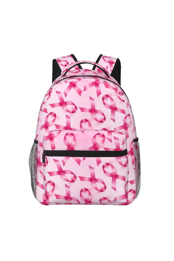 Breast Cancer Ribbons Awareness Print Solid Color Tie Formal Necktie for MenSuitable for business, daily life, work