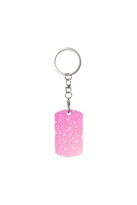 Breast CancerN Ribbons Awareness Print Keyfob with Split Key Ring and Print Labels, Key Labels Key Chain Tags, Luggage Tags, Car Key Chain Ring Keyfob Gift
