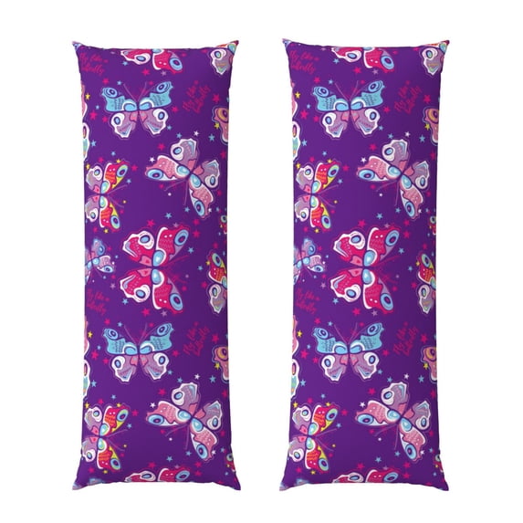 Naloa Bright Butterflies Body Pillow Cover, Pillowcases with Hidden Zipper Breathable Long Pillow Case (Pillows are not included,20x54 inch)
