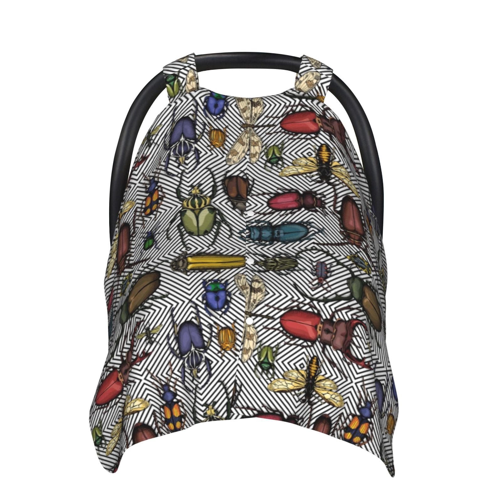 Naloa Bright Insects Baby Car Seat Cover, Breathable Baby Carrier Cover, Multiuse Baby Carrier Cover & Nursing Breastfeeding Cover