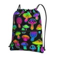 thumbnail image 1 of Naloa Bright Mushrooms Drawstring Backpack String Bag Cinch Water Resistant for Gym Shopping Sport Yoga, 1 of 6