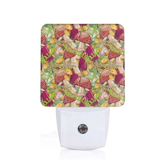 Naloa Bright Mushrooms Night Lights Plug into Wall, Dusk to Dawn Sensor Warm White Led Night Light 0.5W, Nightlight suit for Adults, Bedroom, Bathroom, Hallway, Kitchen