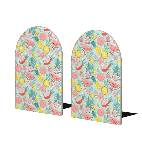 Naloa Bright Peach 2 Pcs Bookend Large Capacity Office Book Ends for Home Office Library School Study Decoration