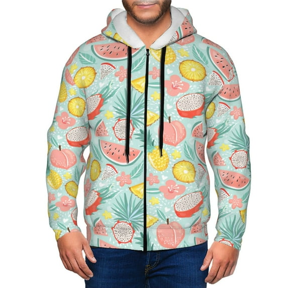Naloa Bright Peach Men’s Hoodies, Zip up Hoodie, Sweatshirts,Hoodies for Men Sizes S-3XL-3X-Large