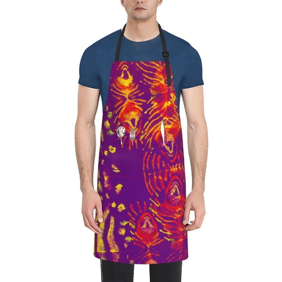Naloa Bright Textured Animal Apron Kitchen Aprons with Pockets for Women Men Chef