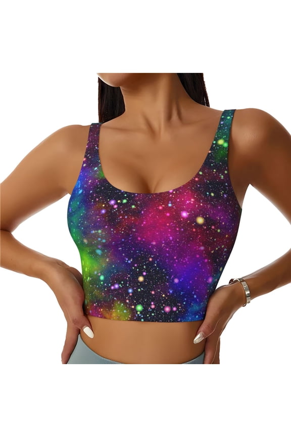 Bright Universe Sports Bras for Women, High Support Bra with Removable Pads, Comfortable - Medium