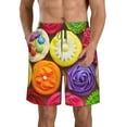 thumbnail image 1 of Naloa Brightly Colored Cupcakes Men's Beach Shorts, Surfing shorts, Swim trunks, Quick Dry Swim Trunks for Surfing Beach Fun - Large, 1 of 9