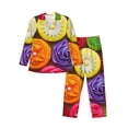 thumbnail image 1 of Naloa Brightly Colored Cupcakes Men’s Pajamas Set - Long Sleeve Button Down Sleep Shirt and Pajama Bottoms Sleepwear Set-XX-Large, 1 of 7