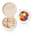 thumbnail image 1 of Naloa Brightly Colored Cupcakes Round Jewelry Box, Travel Jewelry Organizer, 3.9 x 3.9 x 2in Jewelry Storage Box for Women-White, 1 of 7