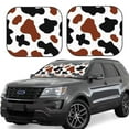 thumbnail image 1 of Naloa Brown Black Cow 2 Piece Foldable Car Sun Shades, Car Windshield Sunshade, Front Window Sunshade for Car, Truck, SUV - Large, 1 of 7
