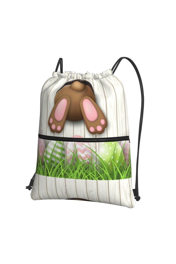 Brown Bunny Drawstring Backpack String Bag Cinch Water Resistant for Gym Shopping Sport Yoga