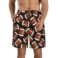 thumbnail image 1 of Naloa Brown Football On Black Men's Beach Shorts, Surfing shorts, Swim trunks, Quick Dry Swim Trunks for Surfing Beach Fun - Medium, 1 of 9