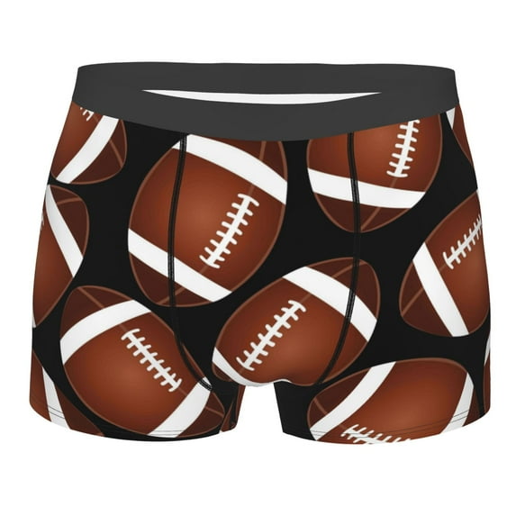 Naloa Brown Football On Black Print Mens Underwear - Boxers for Men, Classic Briefs for Men