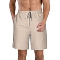 thumbnail image 1 of Naloa Brown Gingham Men's Beach Shorts, Surfing shorts, Swim trunks, Quick Dry Swim Trunks for Surfing Beach Fun - Large, 1 of 9