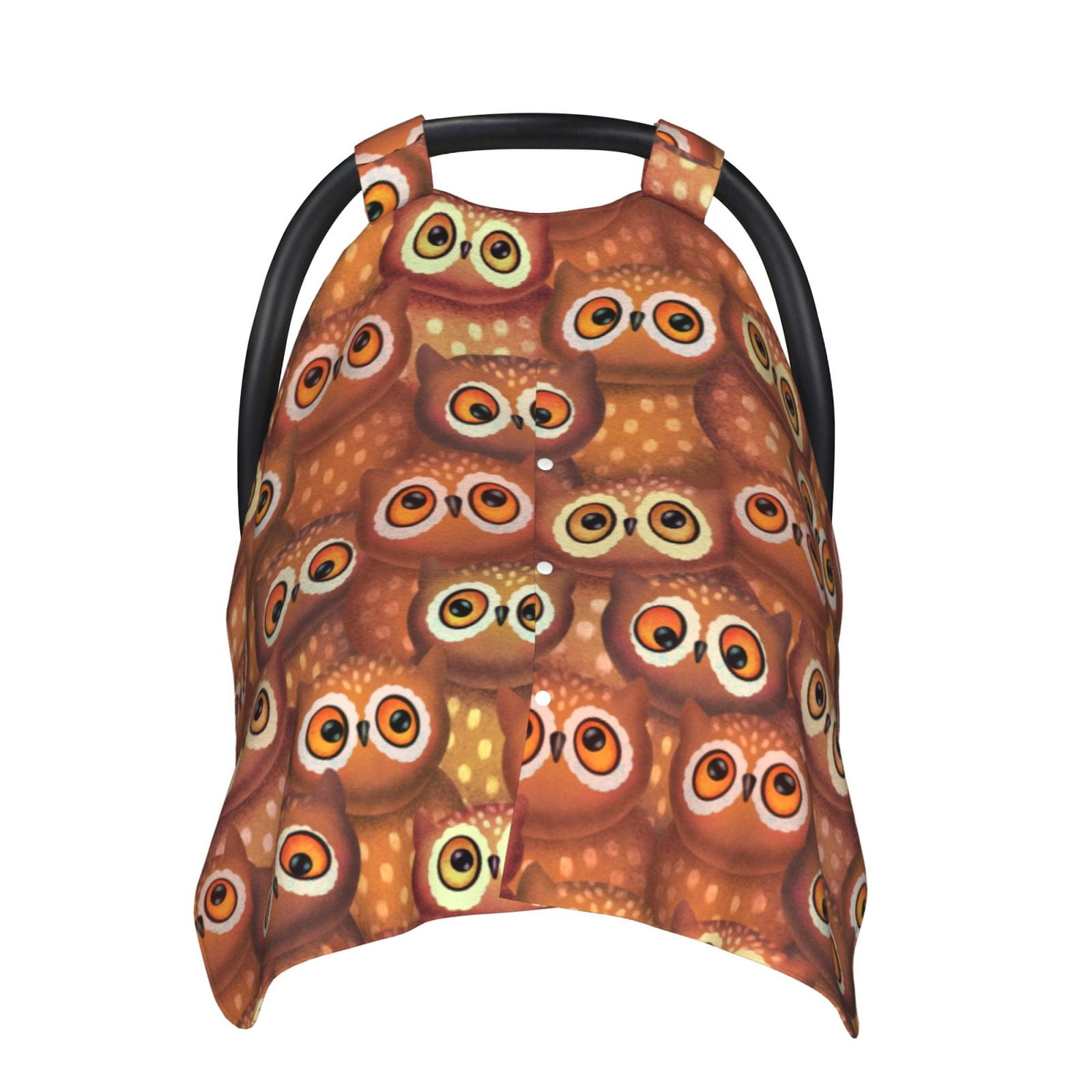 Naloa Brown Owl Baby Car Seat Cover, Breathable Baby Carrier Cover, Multiuse Baby Carrier Cover & Nursing Breastfeeding Cover