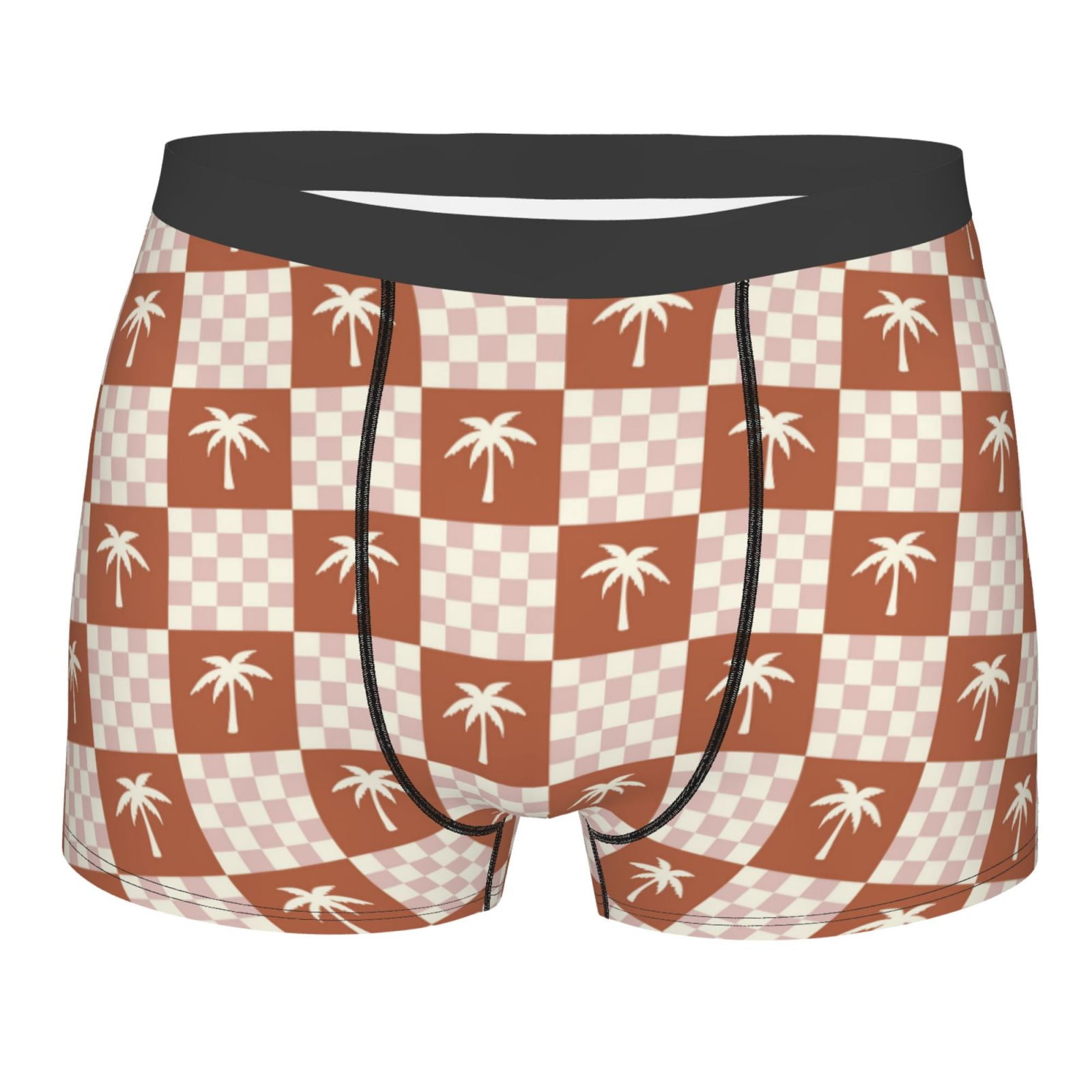 Naloa Brown Palms Print Mens Underwear - Boxers for Men, Classic Briefs ...