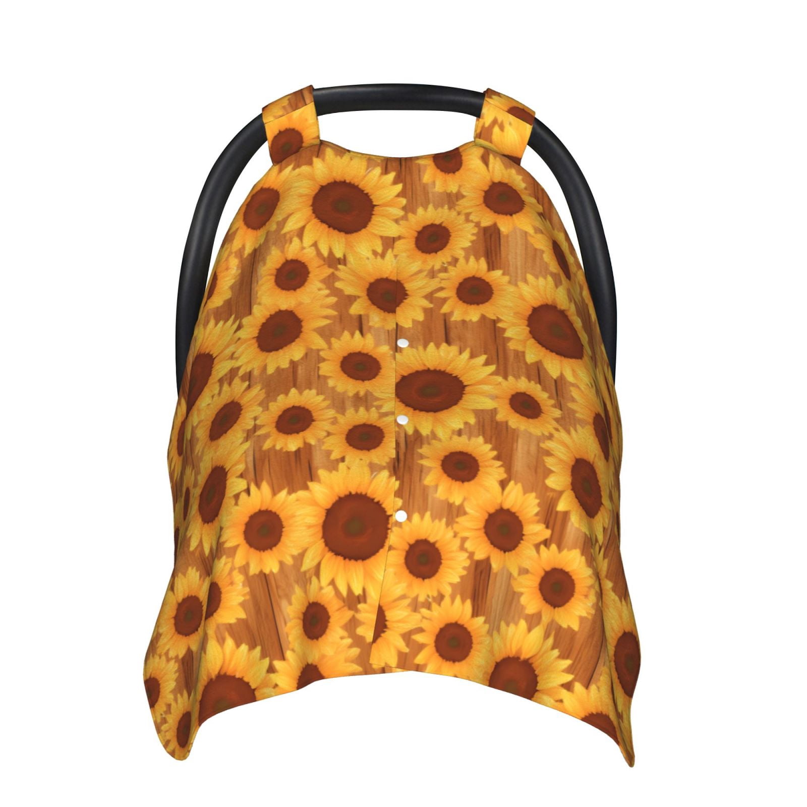 Naloa Brown Wood Grain Sunflower A Baby Car Seat Cover, Breathable Baby Carrier Cover, Multiuse Baby Carrier Cover & Nursing Breastfeeding Cover