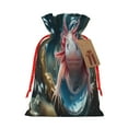 thumbnail image 1 of Naloa Bubbles Axolotl Fantasy Drawstring Christmas Bags, 3D Xmas Gift Bags, Christmas Wrapping Bags, Xmas Goodie Bags, Treat Pouch Bags, Party Favor Bags-Small, 1 of 9