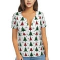 thumbnail image 1 of Naloa Buffalo Plaid Christmas Trees Print T-Shirts Short Sleeve V Neck Tees for Women Fashion Tops Trendy Lightweight Soft Casual Summer Outfits Clothes, 1 of 5