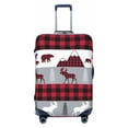 thumbnail image 1 of Naloa Buffalo Plaid Forest Elastic Suitcase Protector, Travel Suitcase Protector Cover Fits 18-32in Suitcase - Small, 1 of 9