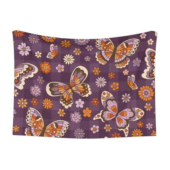 Naloa Buffalo Plaid and Butterflys Dog Blanket, 3 Sizes Cat Blanket for Indoor Cats Large Medium Small Dog Gifts-