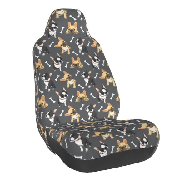 Naloa Bulldog And BONES Car Seat Covers Universal Front Seat Coves for Car Accessories ,Padded Car Covers for Automotive, SUV, Truck, and Van