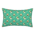 thumbnail image 1 of Naloa Bulldog Puppy Flower Pillowcase, Throw Pillowcase, Wrinkle-Free, Stain-Resistant with Hidden Zipper for Bedroom Sofa - 20"x30", 1 of 9