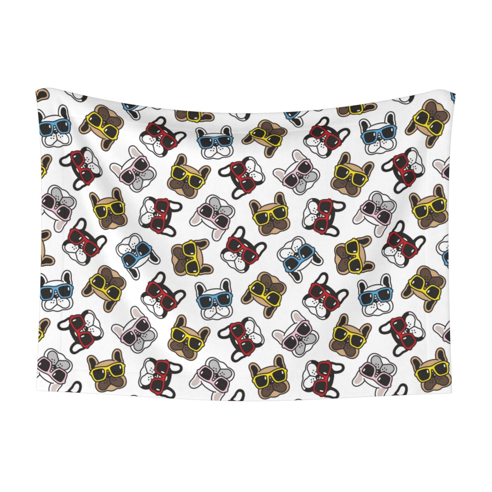 Naloa Bulldog Sunglasses Face Dog Blanket, 3 Sizes Cat Blanket for Indoor Cats Large Medium Small Dog Gifts-