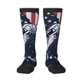 thumbnail image 1 of Naloa Bulldog with Forest Flag Knee Socks, High Socks Long Stretchy Sock Women Knee High Stocking, Long Socks for Women, 1 of 6