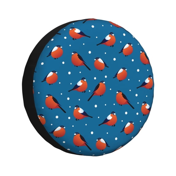 Naloa Bullfinches PVC Leather Spare Tire Wheel Cover Spare Tire Cover, for Car Truck SUV Camper Trailer Universal Fit(14-17in)-17 inch