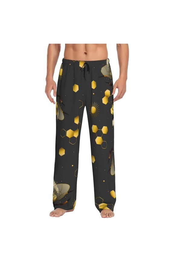 Bumblebee Pajama Pants Men, PJ Bottoms, Sleep & Lounge Pants-Large