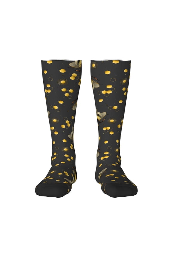 Bumblebee Thigh High Socks Extra Long Stretchy Sock Women Over Knee High Opaque Stocking Daily Wear