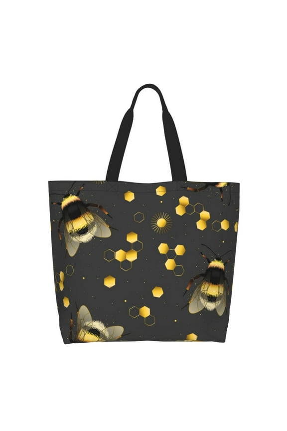 Bumblebee Tote Bag for Women Large Capacity Shoulder Bag for College Work Travel Shopping
