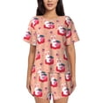 thumbnail image 1 of Naloa Bunny And Strawberry Women's Short-Sleeved Pajama Set, Loungewear, Summer pajamas, Breathable Cozy - 4X-Large, 1 of 9