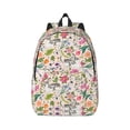 thumbnail image 1 of Naloa Bunny Floral Canvas Backpack for Men Women Rucksack Casual Travel Daypack College Tote Satchel Bookbag for Teens-Small, 1 of 7