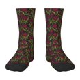 thumbnail image 1 of Naloa Burgundy Peony Flowers Kids Socks Unisex Kids and Toddlers' Crew Socks, ,1 Pairs, 1 of 5