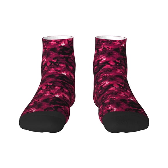 Naloa Burgundy Tie Dye Ankle Socks for Women Non Slip Socks No Show Socks Classic Low Cut Casual Socks Casual Socks
