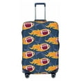 thumbnail image 1 of Naloa Burning Rugby Balls Elastic Suitcase Protector, Travel Suitcase Protector Cover Fits 18-32in Suitcase - Small, 1 of 9