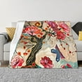 thumbnail image 1 of Naloa Butterflies And Flowers Painting Flannel Fleece Throw Blanket for Bed Couch, Thick Blanket - All Seasons Suitable for Women, Men and Kids-40"x30", 1 of 6