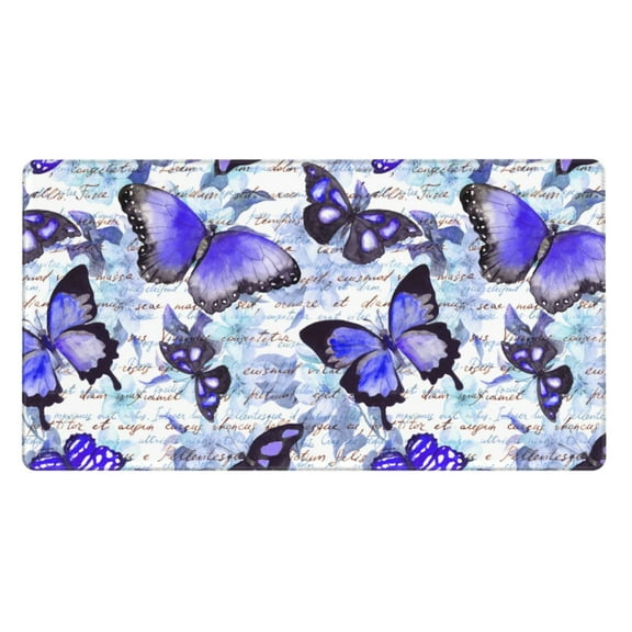 Naloa Butterflies Gaming Mouse Pad Large Mouse Mat Long Extended Desk Pad Non-Slip Rubber Mice Pads Stitched Edges Thin Pad (16x29.5 Inch)