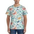 thumbnail image 1 of Naloa Butterflies Men's T-Shirt Sport T-shirt Men's Basic Tee Casual Men's Shirt, Round Neck, Short Sleeves - Medium, 1 of 5