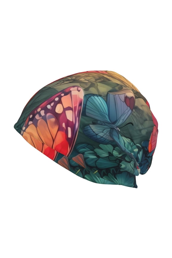 Butterflies On Rocky Cliff Beanie for Men Women Knitted Unisex Winter Hat Beanies Cap Knit Cuffed Beanies Hats