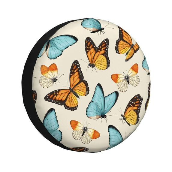 Naloa Butterflies PVC Leather Spare Tire Wheel Cover for Car Truck SUV Camper Trailer Universal Fit many size15 inch