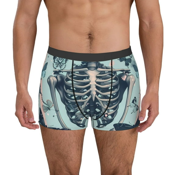 Naloa Butterflies Skull Bows Mens Underwear - Boxers for Men, Mens Boxer Briefs, Classic Briefs for Men-Small